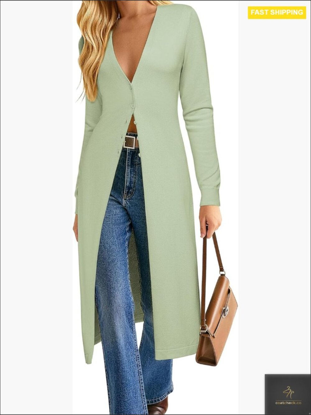 Long Cardigan Lightweight Knit Duster V Neck Button Up Sweater Maxi Dress